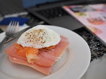 Close-up of served food