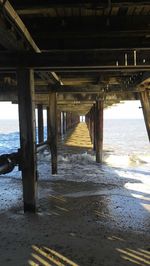 View of pier on beach