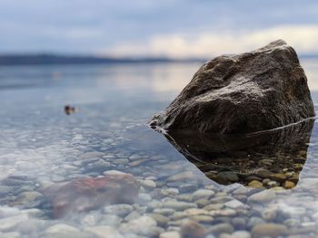 Close-up of rock on beach