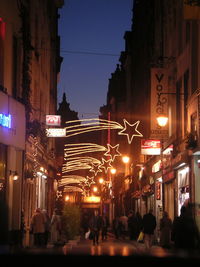 Illuminated street light at night