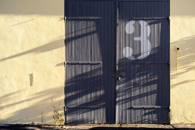 Close-up of closed built structure