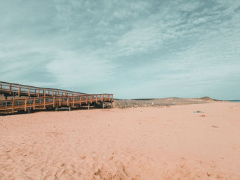 Scenic view of beach against sky
