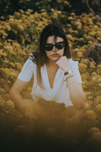 Young woman in sunglasses