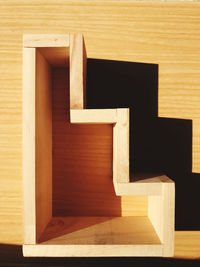 View of wooden staircase