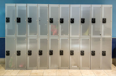 Closed lockers in room