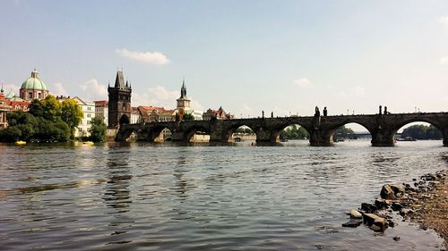 View of bridge over river