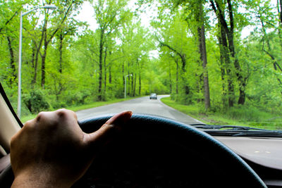 Cropped image of car on road