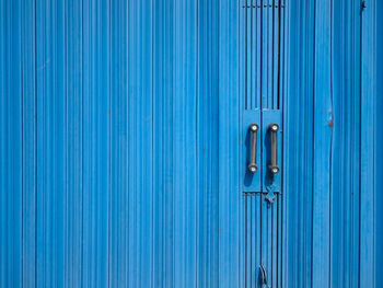 Blue rolling door