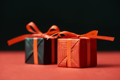 Close-up of gift box on table