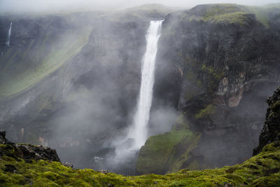 Scenic view of waterfall