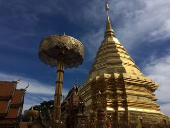 Low angle view of traditional building against sky