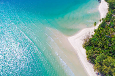 High angle view of sea shore