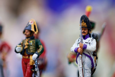 Soldier figurines on table