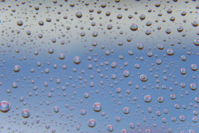 Full frame shot of wet glass window