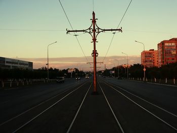 Railroad tracks at sunset