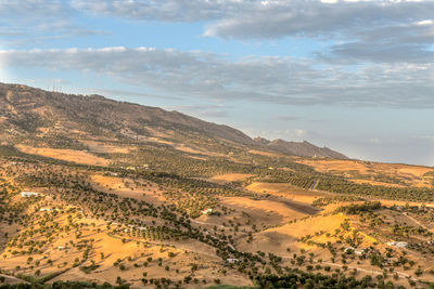 High angle view of landscape against sky