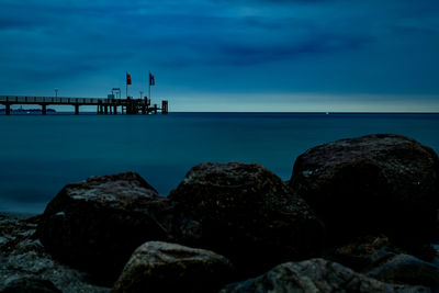 Rocks as breakwaters on the baltic sea beach