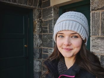 Portrait of smiling young woman