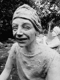 Close-up portrait of a statue