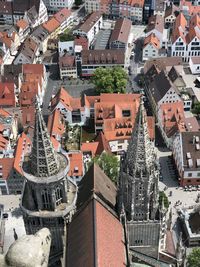 High angle view of buildings in city