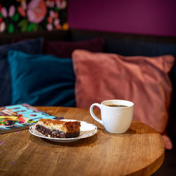 Close-up of breakfast on table