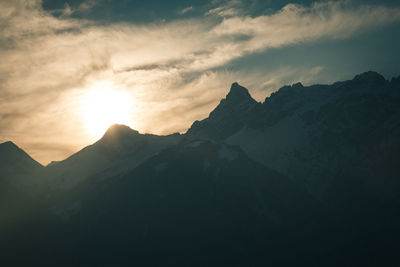 Low angle view of mountains against sky