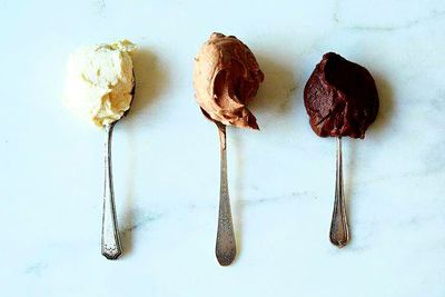 Close-up of food over white background