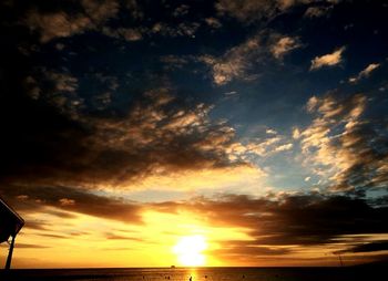 Scenic view of sea at sunset