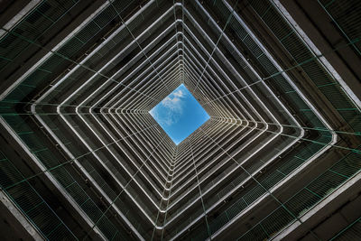 Directly below shot of skylight in building