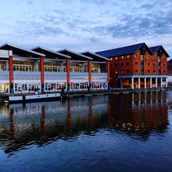 Reflection of buildings in water