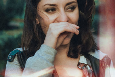 Close-up portrait of young woman