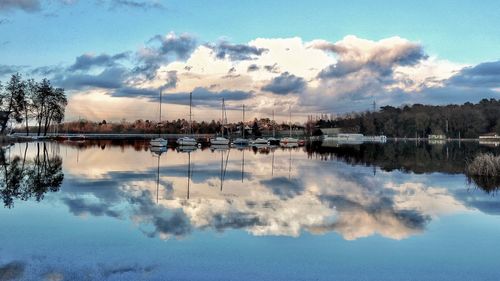 Panoramic view of lake against sky