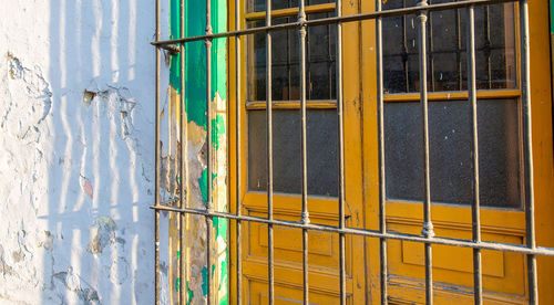 Full frame shot of yellow window on building