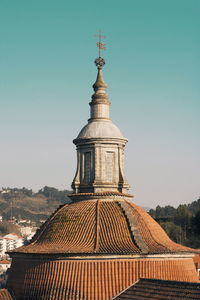 View of temple building against clear blue sky