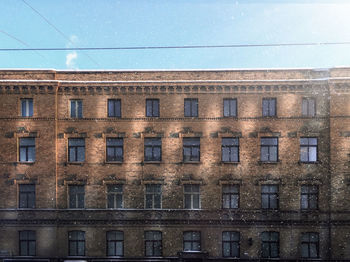 Low angle view of building against clear sky