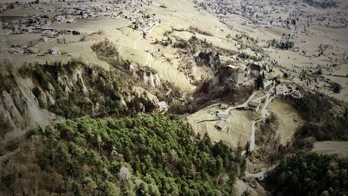 High angle view of trees on landscape