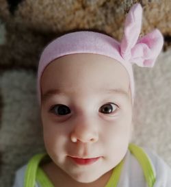 Close-up portrait of cute baby girl