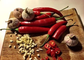 Close-up of red chili peppers