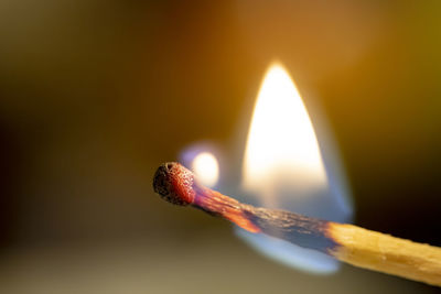 Close-up of burning candle