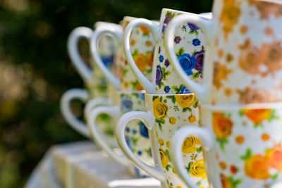 Close-up of cups