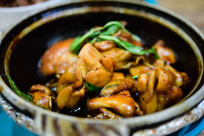 Close-up of noodles in bowl