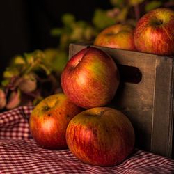 Close-up of apples on table