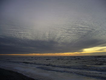 View of calm sea at sunset