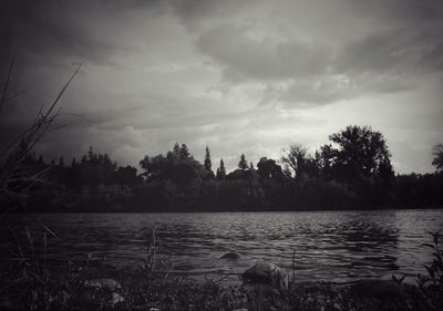 Scenic view of calm lake