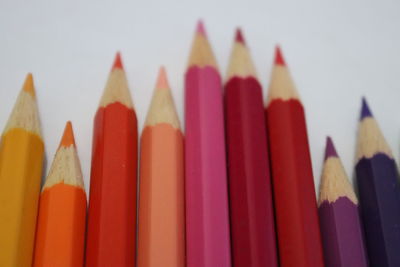 Close-up of multi colored pencils