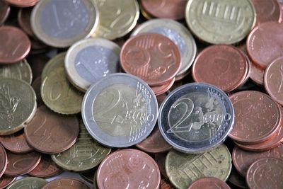 Full frame shot of coins