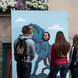 Woman looking at camera