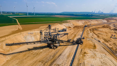 Bucket-wheel excavator in brown coal mining area garzweiler, north rhine-westphalia, germany