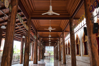 Low angle view of colonnade in building