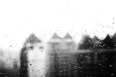 Close-up of water drops on glass